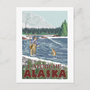 Fly Fisherman - Latouche, Alaska Briefkaart