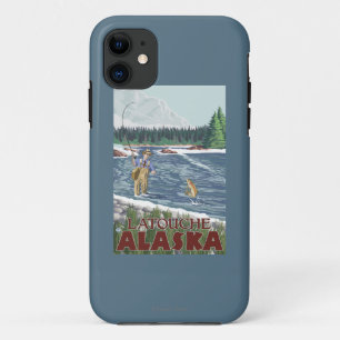 Fly Fisherman - Latouche, Alaska iPhone 11 Hoesje