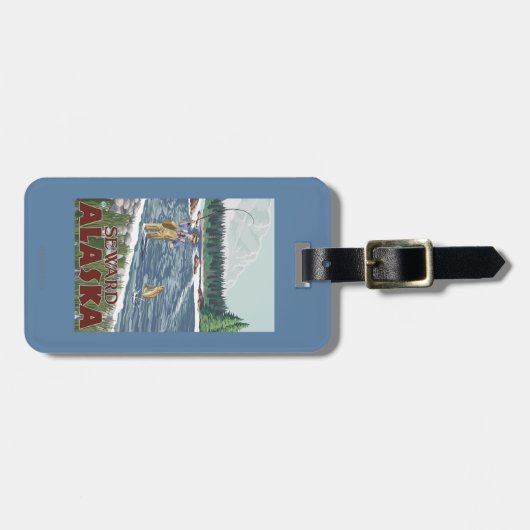 Fly Fisherman - Seward, Alaska Bagagelabel (Voorkant horizontaal)