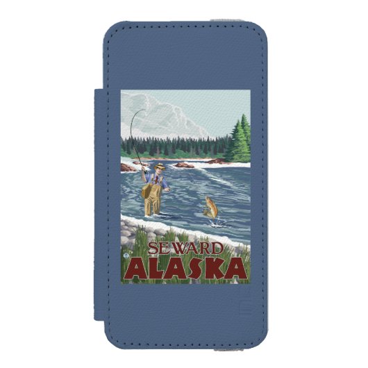 Fly Fisherman - Seward, Alaska Incipio iPhone Portemonnee Hoesje (Voorkant Agenda)