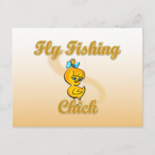 Fly Fishing Chick Briefkaart