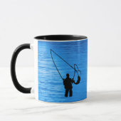 Fly Fishing - fisherman in stream Personalize Mok (Links)