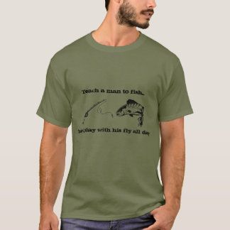 Fly Fishing Fun T-shirt Basic Donker T-shirt