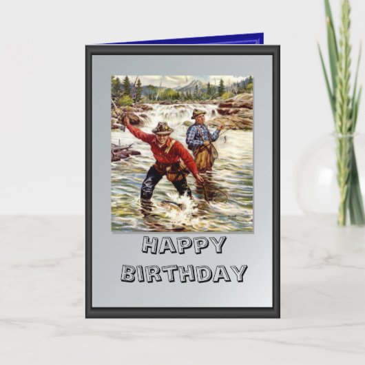 Fly fishing in the river kaart (Voorkant)