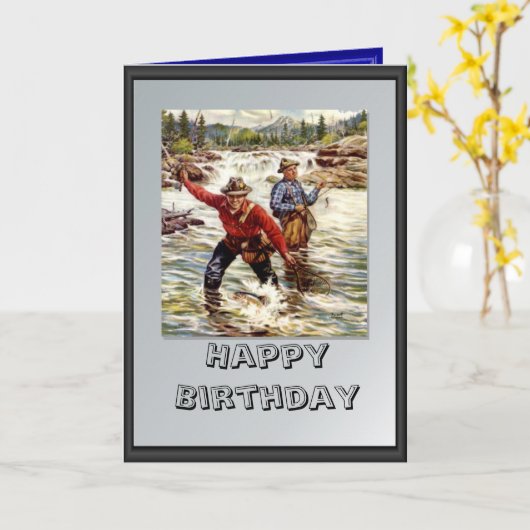 Fly fishing in the river kaart (Gele Bloem)