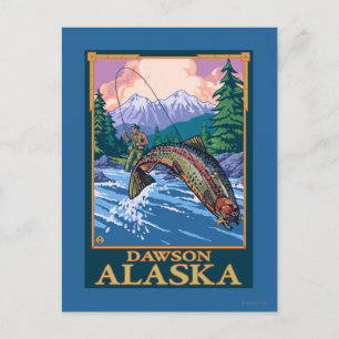 Fly Fishing Scene - Dawson, Alaska Briefkaart