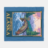 Fly Fishing Scene - Dawson, Alaska Fleece Deken (Voorkant (Horizontaal))