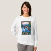 Fly Fishing Scene - Juneau, Alaska T-shirt (Voorkant volledig)