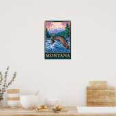 Fly Fishing Scene - Montana Poster (Keuken)