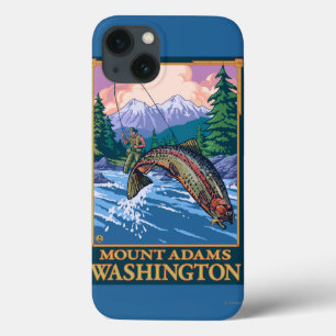 Fly Fishing Scene - Mount Adams, Washington iPhone 13 Hoesje