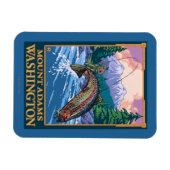 Fly Fishing Scene - Mount Adams, Washington Magneet (Horizontaal)