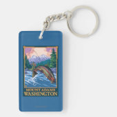 Fly Fishing Scene - Mount Adams, Washington Sleutelhanger (achterkant)