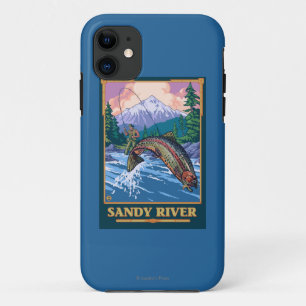 Fly Fishing Scene - Sandy River, Oregon iPhone 11 Hoesje