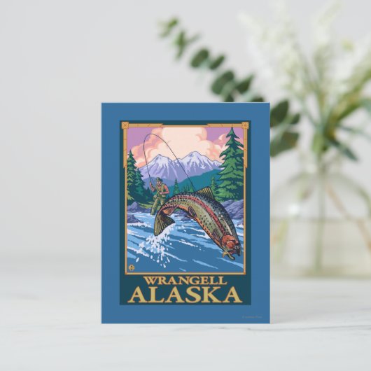 Fly Fishing Scene - Wrangell, Alaska Briefkaart (Staand voorkant)