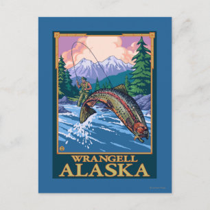 Fly Fishing Scene - Wrangell, Alaska Briefkaart