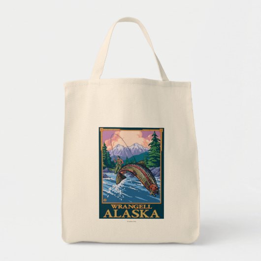 Fly Fishing Scene - Wrangell, Alaska Tote Bag (Voorkant)