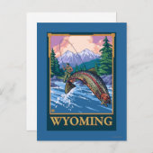 Fly Fishing Scene - Wyoming Briefkaart (Voorkant / Achterkant)