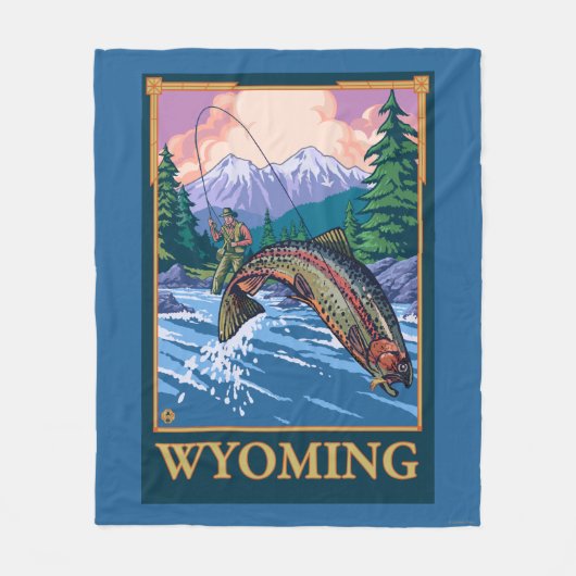 Fly Fishing Scene - Wyoming Fleece Deken (Voorkant)