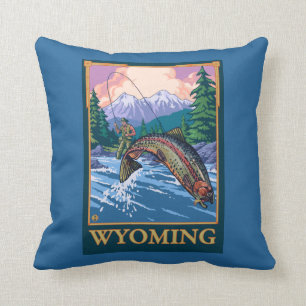 Fly Fishing Scene - Wyoming Kussen