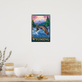 Fly Fishing Scene - Wyoming Poster (Keuken)