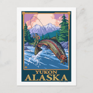 Fly Fishing Scene - Yukon, Alaska Briefkaart