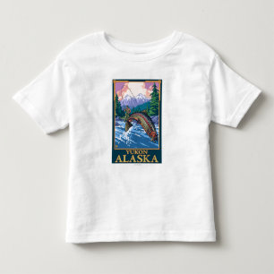 Fly Fishing Scene - Yukon, Alaska Kinder Shirts