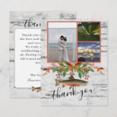 Fly Fishing Thema Trouwdag  3 foto collage Bedankkaart (Voorkant / Achterkant)