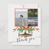 Fly Fishing Thema Trouwdag  3 foto collage Bedankkaart (Voorkant)