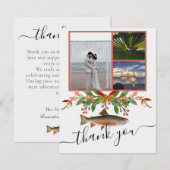 Fly Fishing Thema Trouwfeest 3 foto collage Bedankkaart (Voorkant / Achterkant)