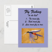 Fly Fishing "to do list" Carte postale "train de m (Devant / Derrière)