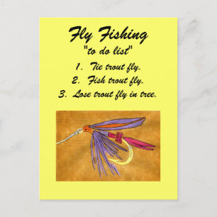 Fly Fishing "to do list" Carte postale "train de m