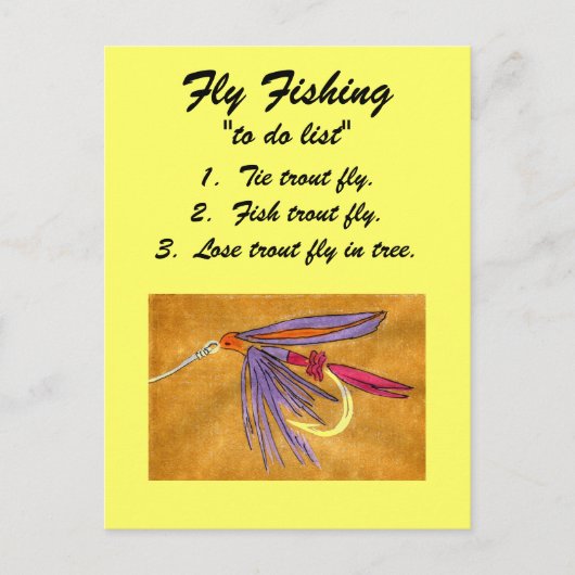 Fly Fishing "to do list" Carte postale "train de m (Devant)