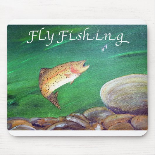 Fly Fishing Trout Salmon/Rainbow Trout Gift Muismat (Voorkant)