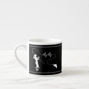 Fly Fishing Woman Heartbeat Espresso Cup Kop