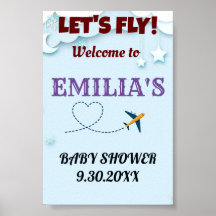 Fly Fly Baby shower Affiche de bienvenue - Personn