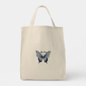 Fly Free – Blue Butterfly Art Design Tote Bag (Achterkant)