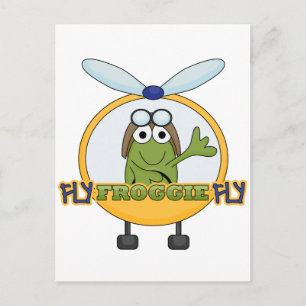 Fly Froggie Fly Helicopter Tshirts en cadeaus Briefkaart