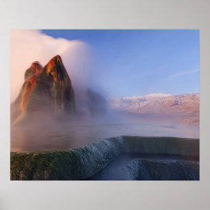 Fly Geyser met met sneeuwruimte voor graniet Poster
