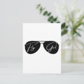 Fly Girl, Aviator Zonnebril, Script, Leuke verjaar Briefkaart (Staand voorkant)