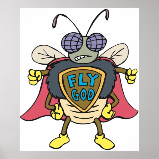 Fly God Superhero Fly Insect Character Poster (Voorkant)