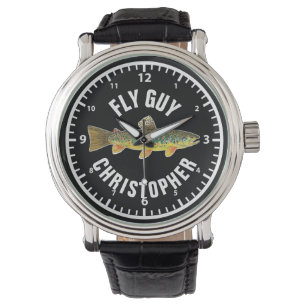 FLY GUY Brown Trout Vist de visserij persoonlijk a Horloge