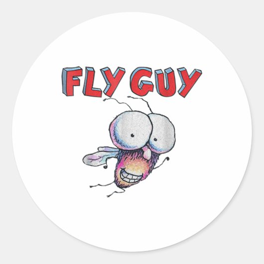 Fly Guy Kinder Kostuum T-shirt Ronde Sticker (Voorkant)