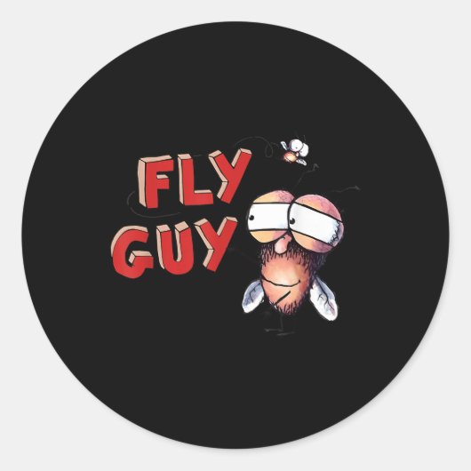 Fly Guy Kinder Kostuum T-shirt Ronde Sticker (Voorkant)