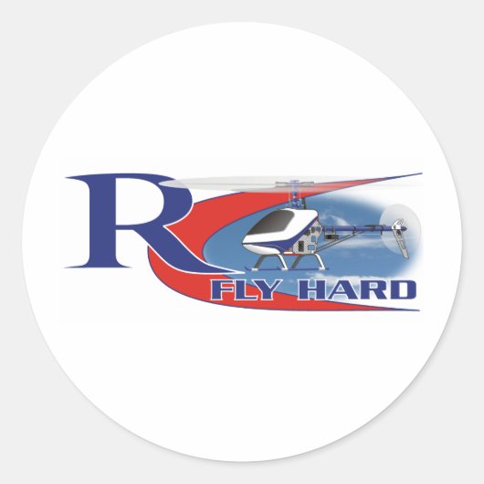 Fly Hard Ronde Sticker (Voorkant)