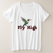 Fly High Hummingbird Grote Maat T-shirt (Design voorkant)