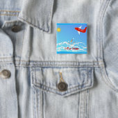 Fly High Vierkante Button 5,1 Cm (In situ)
