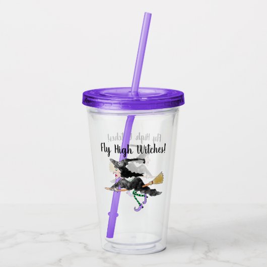 Fly High Witches Acryl Tumbler Acryl Drinkbeker (Achterkant)