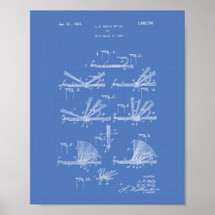 Fly Hook 1924 Patent Art Blueprint Poster