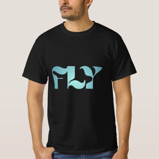 FLY - Modern Minimalist Typography Graphic T-Shirt (Devant)