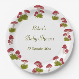 Fly Mushroom Goblincore Garden Green Baby Shower   Papieren Bordje
